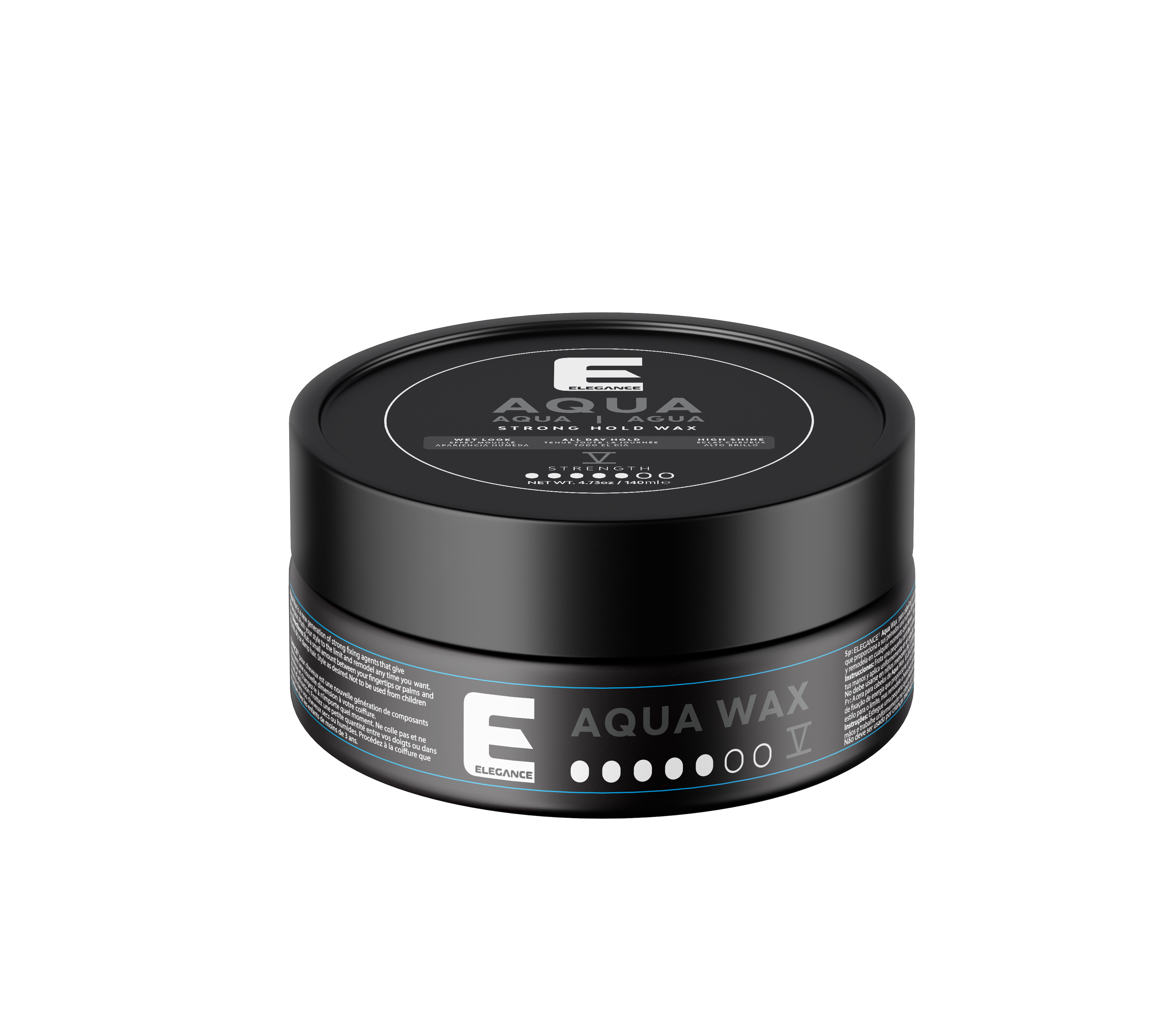 Elegance USA Aqua Wax styling barber container 4.73oz 140 ml grey 100-257