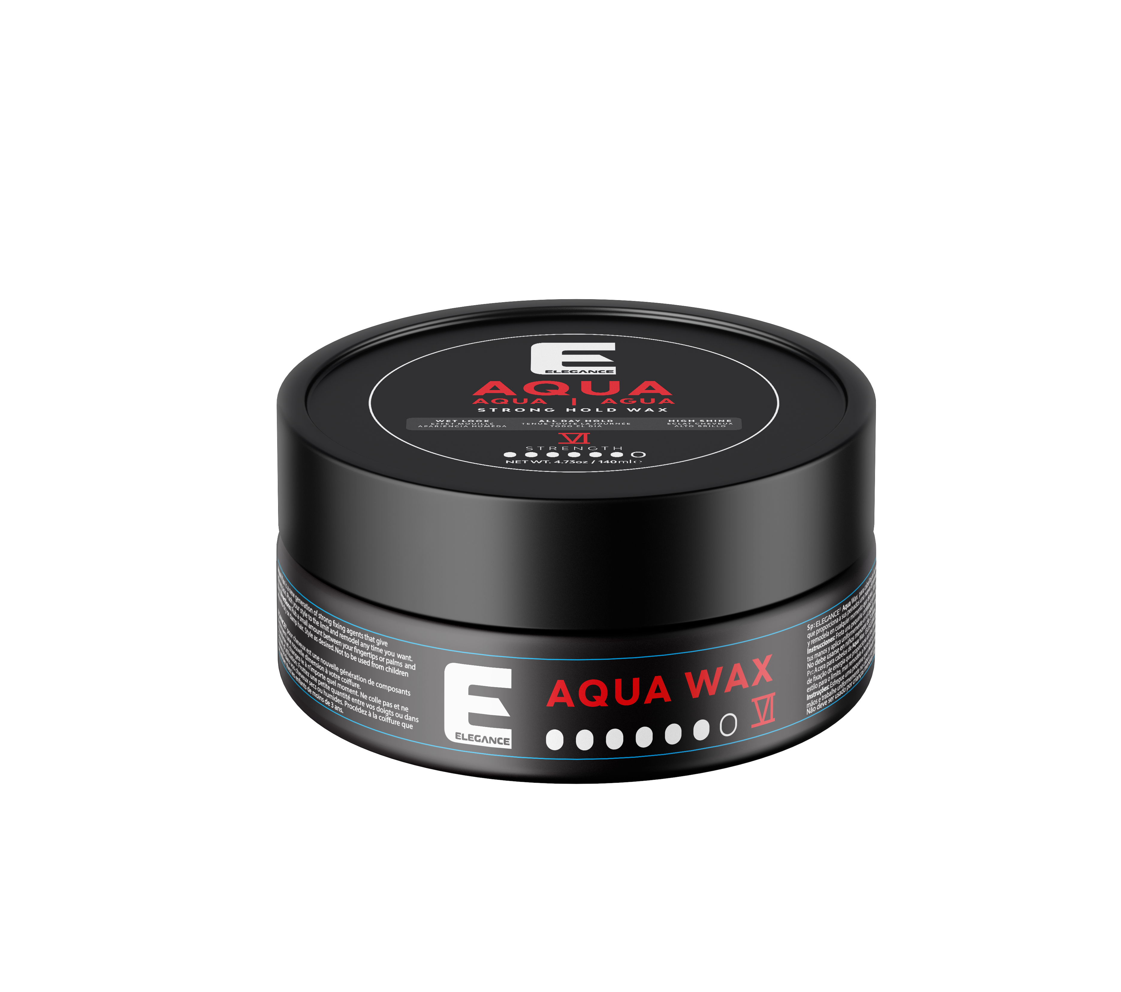 Elegance USA Aqua Wax styling barber container 4.73oz 140 ml red 100-257