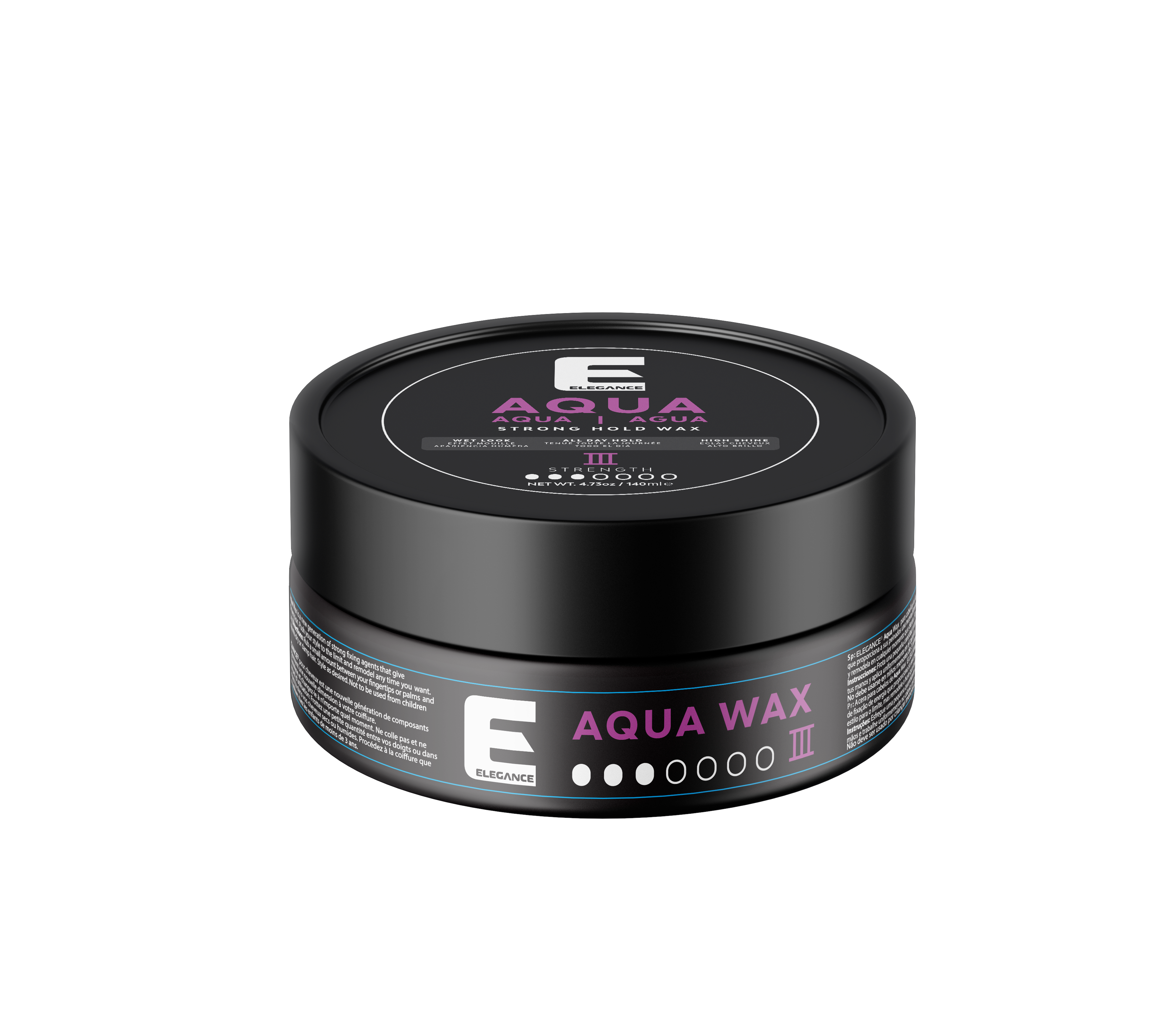 Elegance USA Aqua Wax styling barber container 4 73oz 140 ml purple 100-257