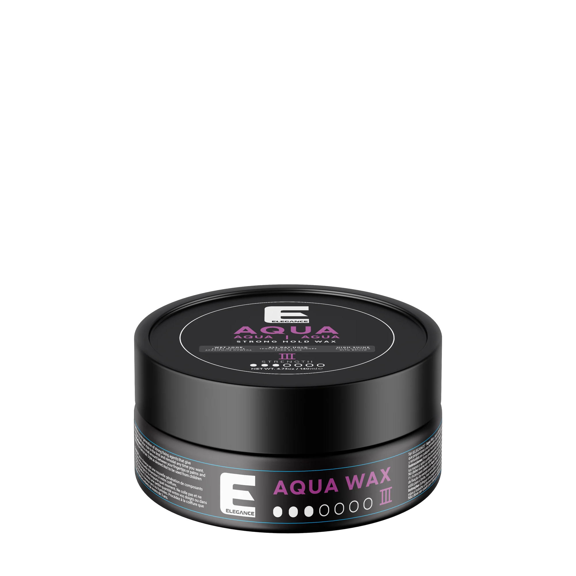 Elegance USA Aqua Wax styling barber container 4 73oz 140 ml purple 100-257