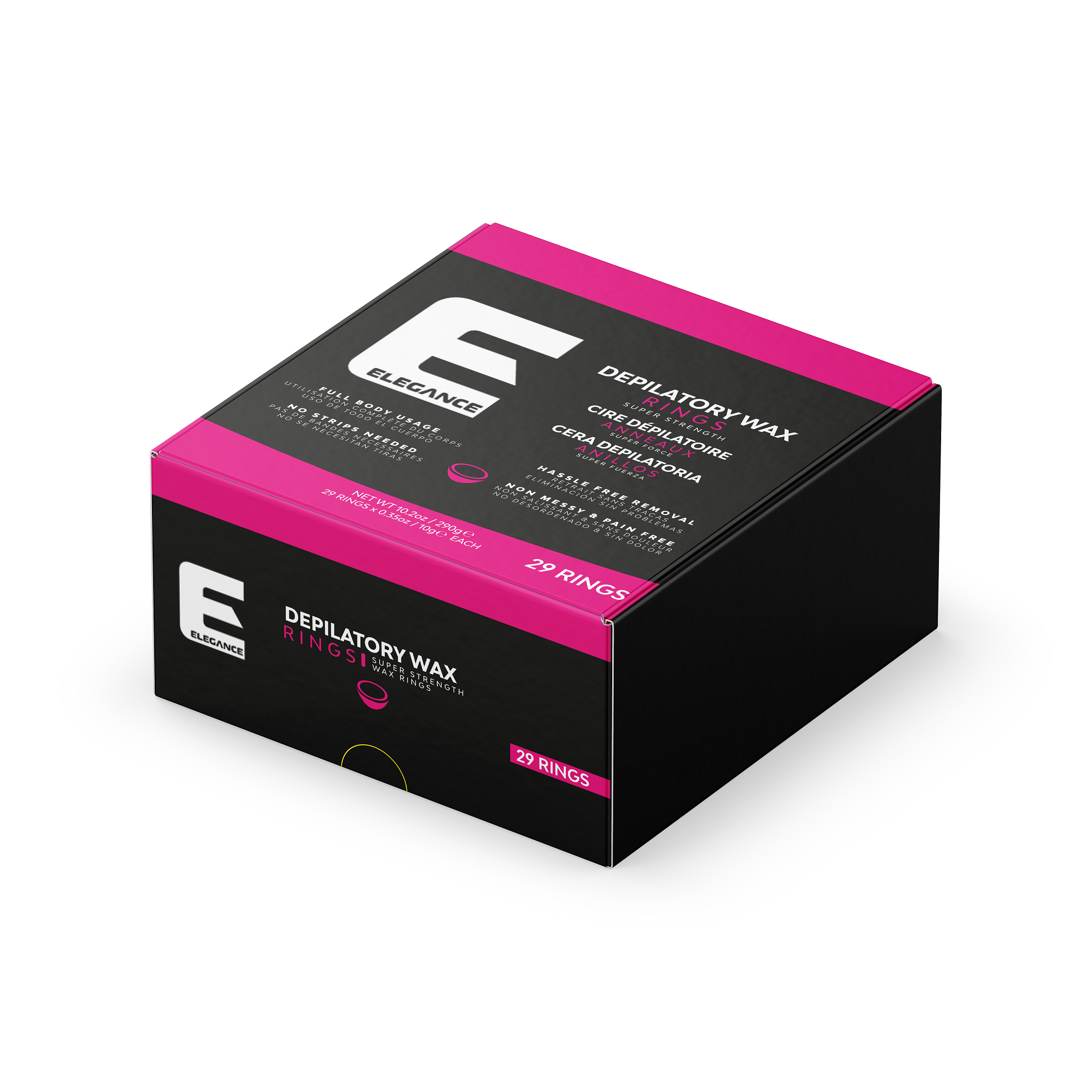 Elegance USA Hair Depilatory Wax Pack box Sensitive Pink Box 150-172