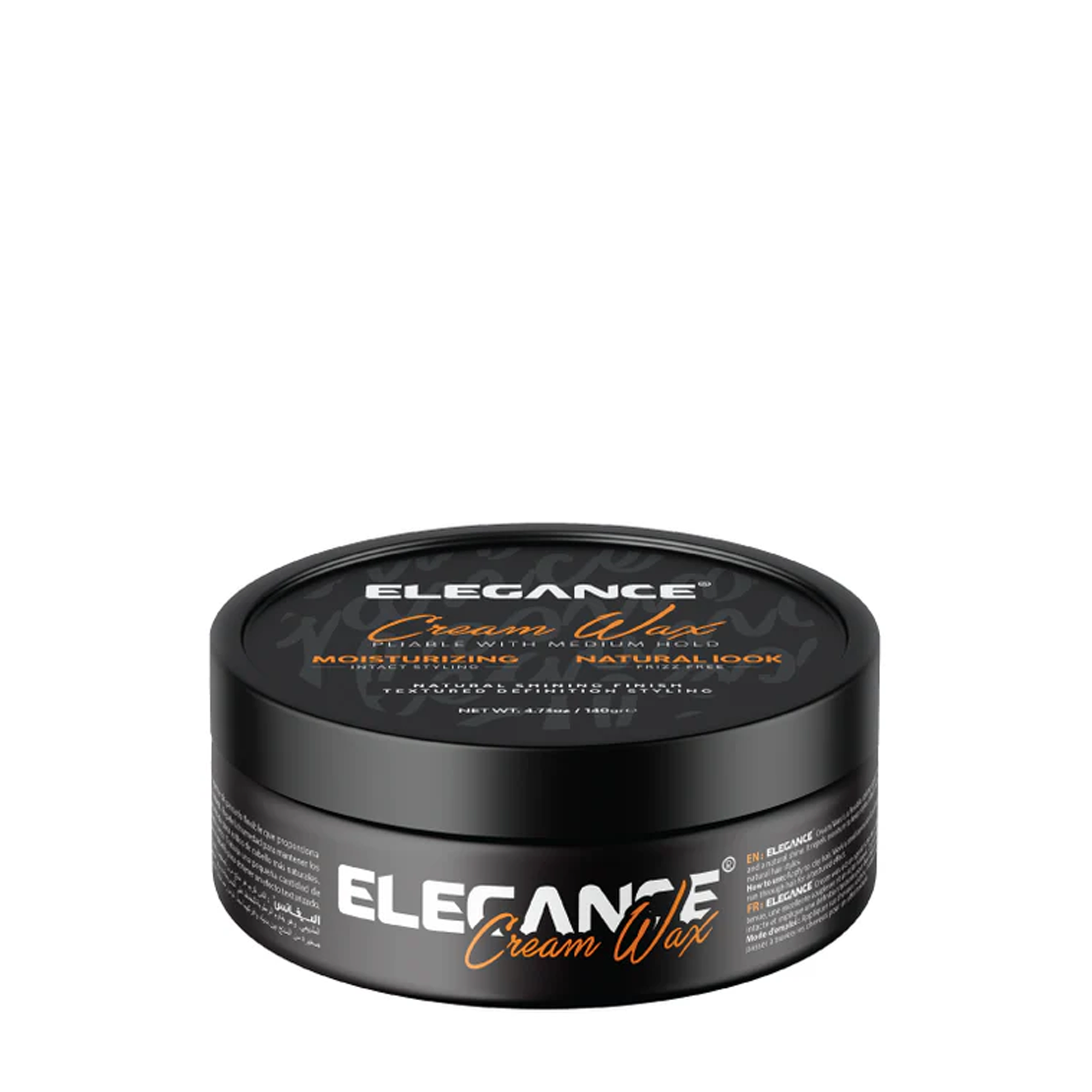 Elegance USA Hair - Hair Cream wax 4.73 oz 140 ml Moisturizing Natural look Natural Shining finish Orange small Pot 100-236 product shot perspective