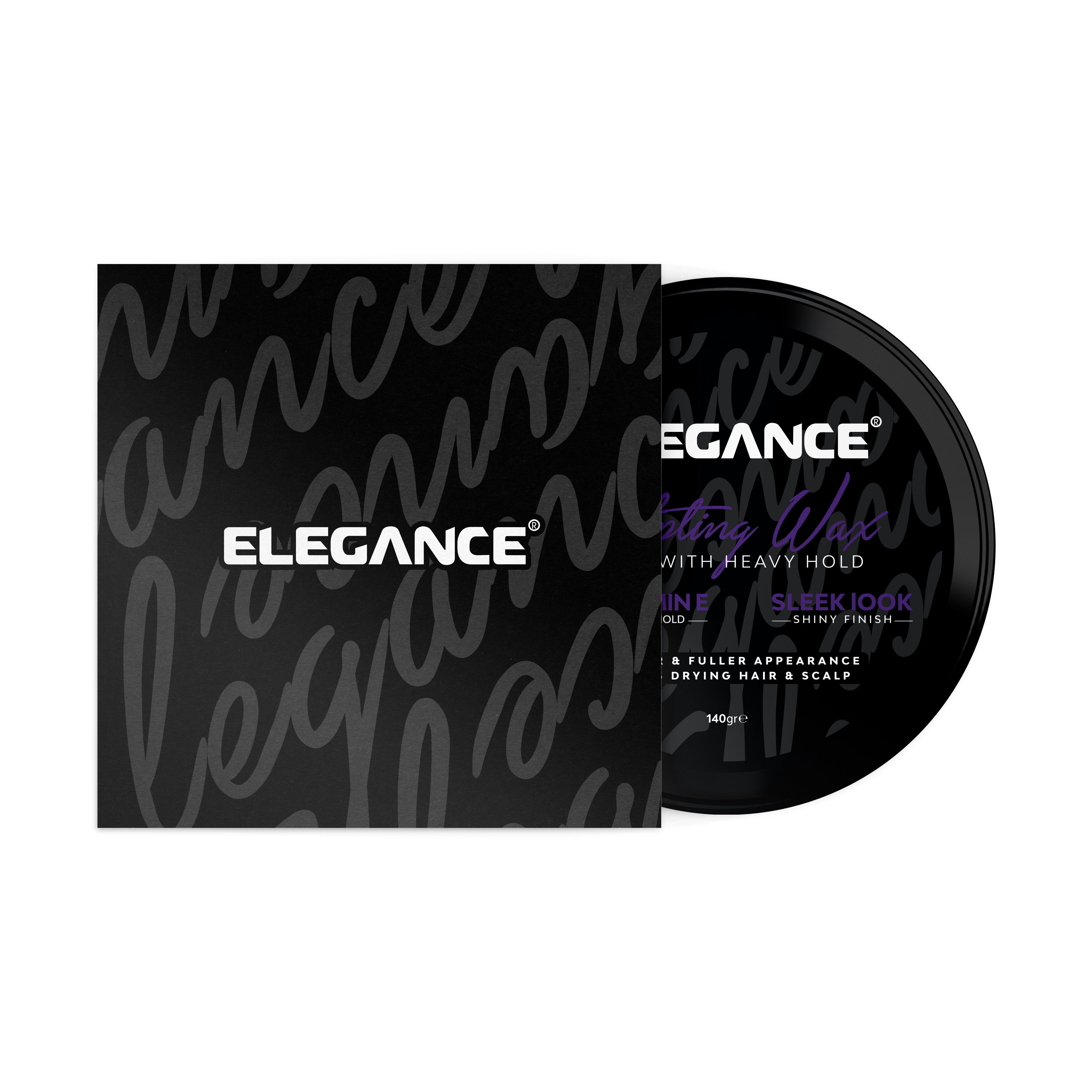 Elegance USA Hair Sculpting Wax 4.73 oz 140 gr vitamine E sleek look purple Pot 100-235 product shot box top view