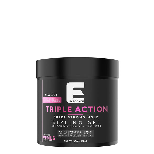 Elegance USA Hair Triple Action styling gel 8.45 oz 250 ml Venus Super strong hold Pink Pot 150-1550