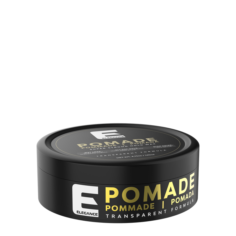 Elegance USA Hair Pomade 4.73 oz 140 ml Transparent formula Long lasting shine strong hold Yellow Gold Pot 150-163 product shot perspective