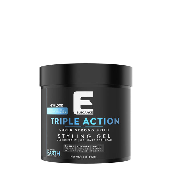 Elegance USA Hair Triple Action styling gel 8.45 oz 250 ml Earth Super strong hold Blue Pot 150-15501