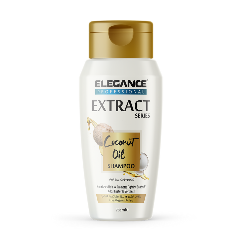 Elegance USA Hair shampoo extract series 750ml coconut oil nourishes hair promotes fighting dandruff adds luster & softness bottle