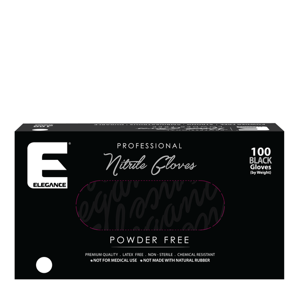 Box of Elegance USA professional nitrile gloves black powder free 100pcs pack premium quality latex free chemical resistant